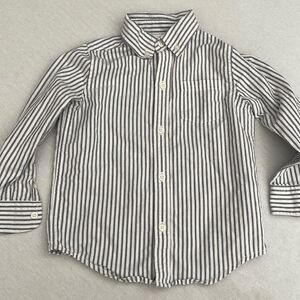 Janie and Jack Oxford Dress Shirt Blue white stripe Size 3 button down